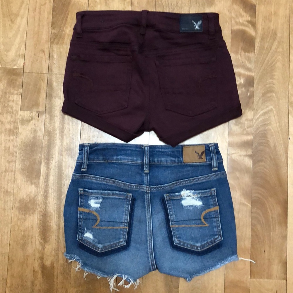 2 pair AE shorts super stretch hi-rise shortie - Picture 6 of 6